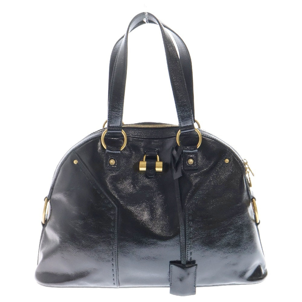 YVES SAINT LAURENT(イヴサンローラン) ミューズ ハンドバック パテント ブラック レザー トートバック