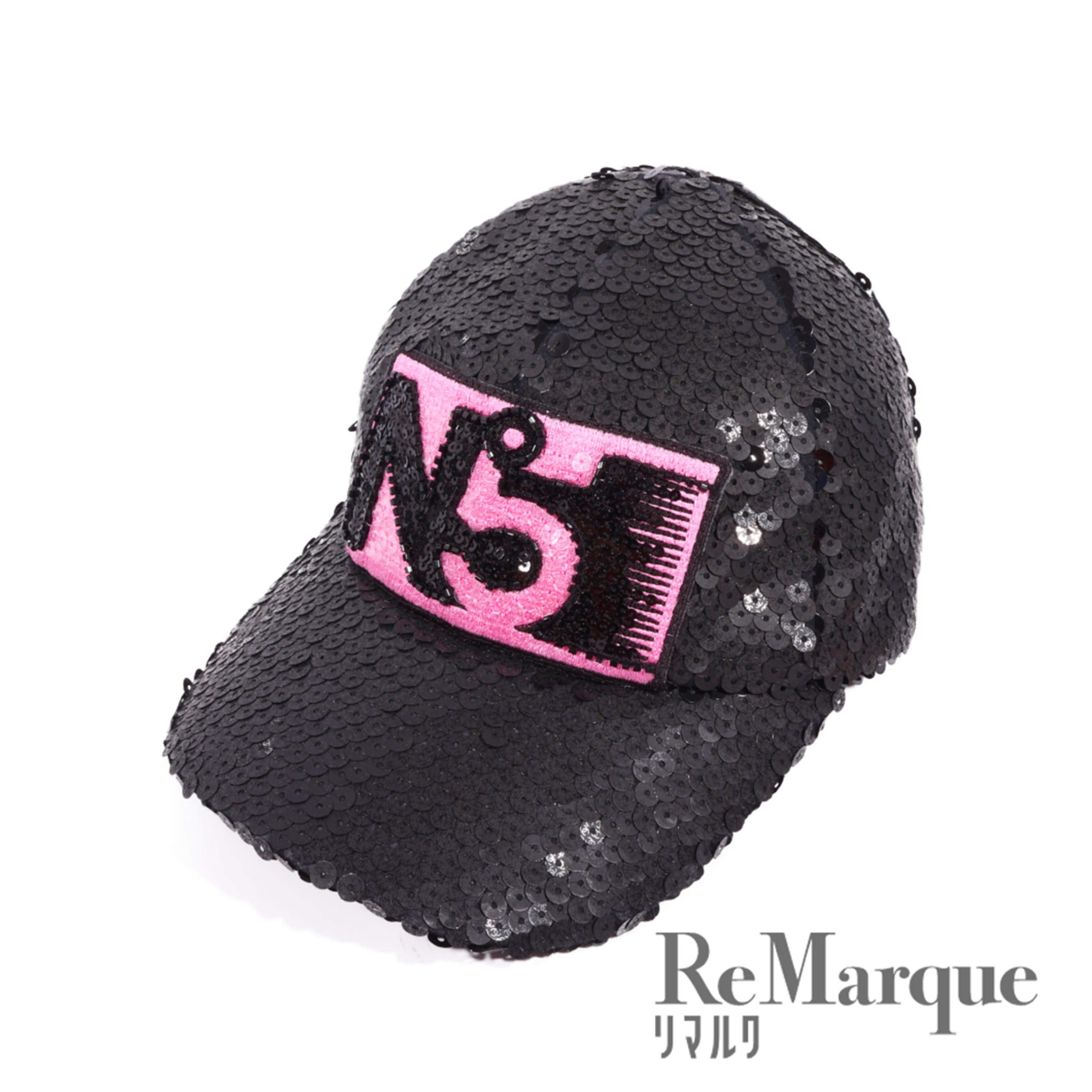 CHANEL(シャネル) スパンコール キャップ No.5 22/23Cruise ブラック ピンク