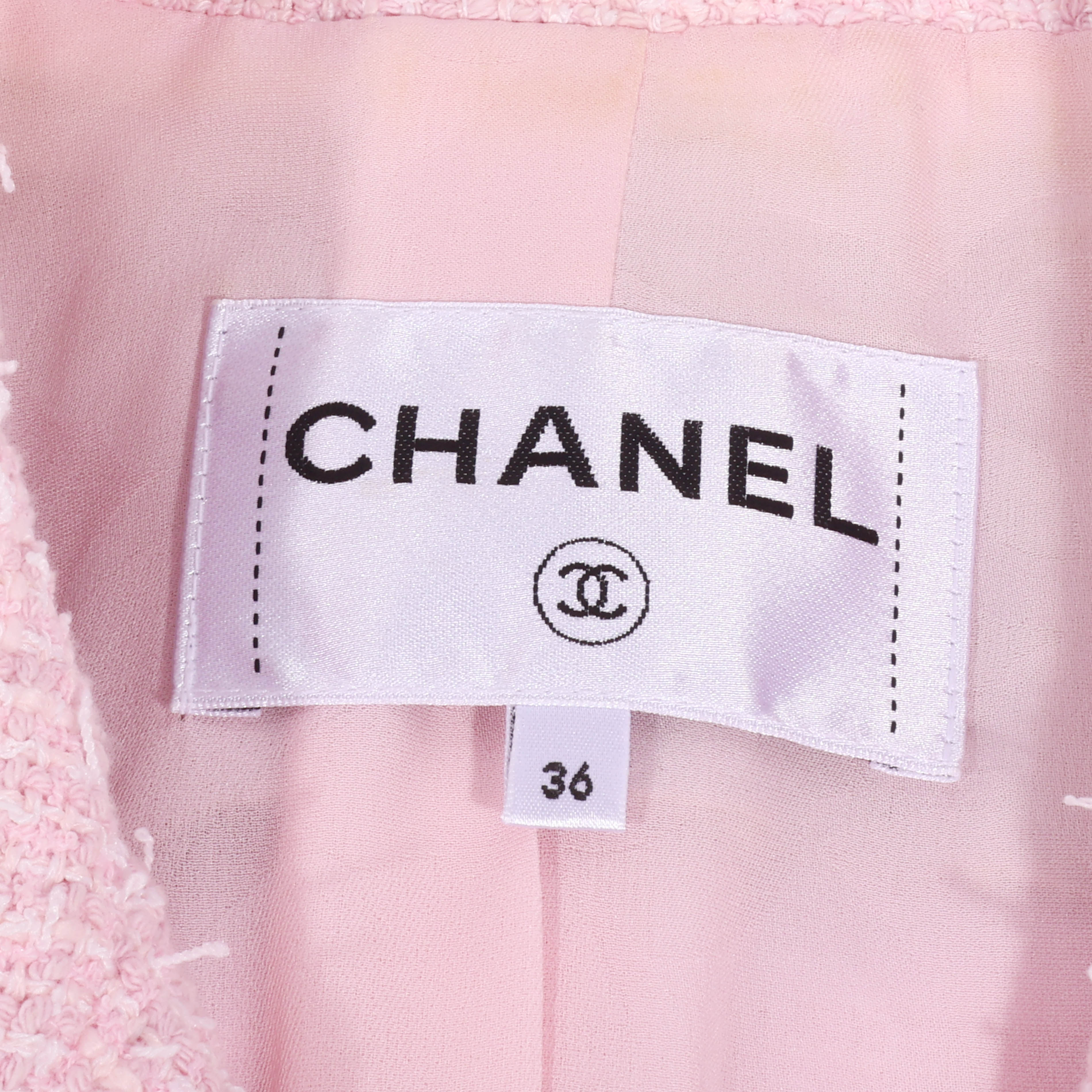 CHANEL(シャネル) Light Pink Double Tweed Jacket ココボタン ダブル ツイードジャケット ココボタン ライトピンク 21S コットン×ポリエステル