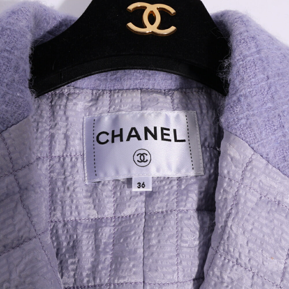 CHANEL(シャネル) Light Pink Double Tweed Jacket ココボタン ダブル ツイードジャケット ココボタン ライトピンク 21S コットン×ポリエステル