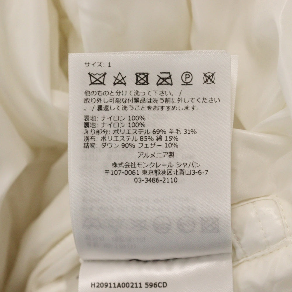 MONCLER(モンクレール) TARENTAISE ダウンジャケット ショート #1 ホワイト ナイロン×ポリエステル ユニセックス H20911A00211 596CD