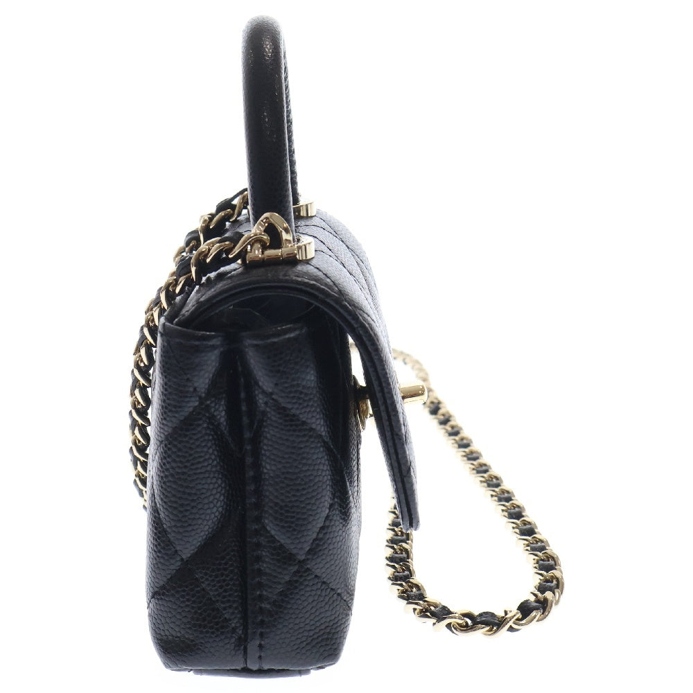 CHANEL(シャネル) ココハンドル マイクロ AP4245 2WAYチェーンショルダーバッグ ブラック キャビアスキン ゴールド金具