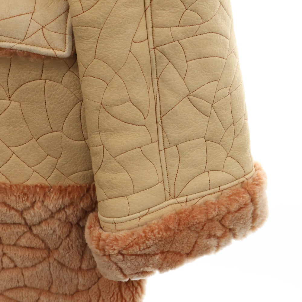 CHANEL(シャネル) ココマーク ムートンコート ベージュ×ピンク ウール P18471 38 レディース