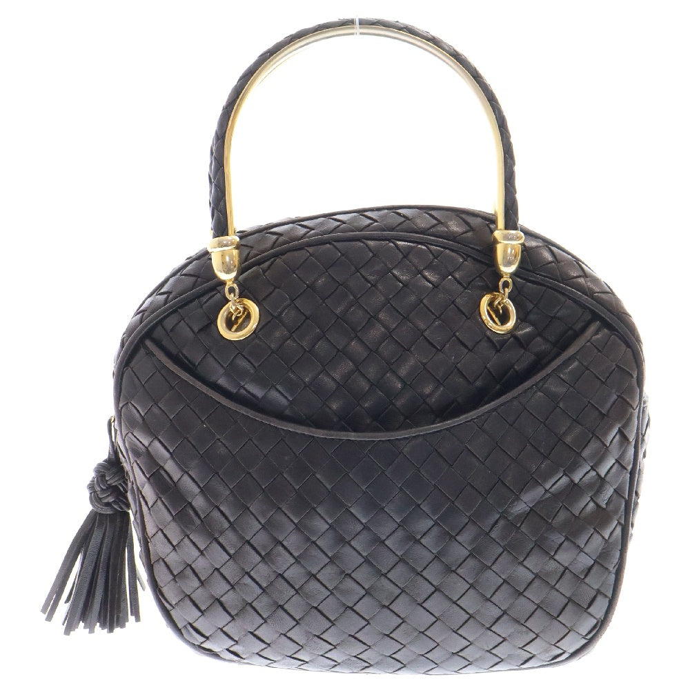 BOTTEGA VENETA(ボッテガヴェネタ) イントレチャート ハンドバッグ ブラック レザー フリンジ