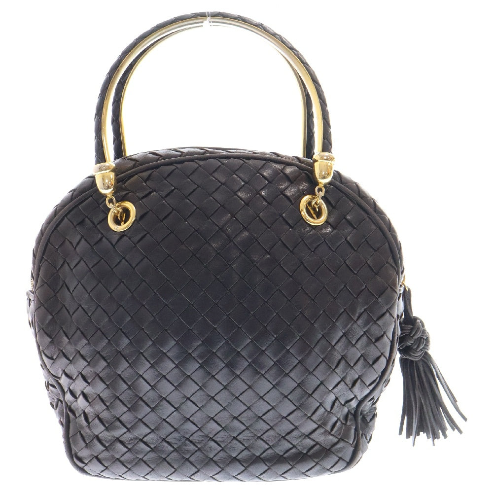 BOTTEGA VENETA(ボッテガヴェネタ) イントレチャート ハンドバッグ ブラック レザー フリンジ