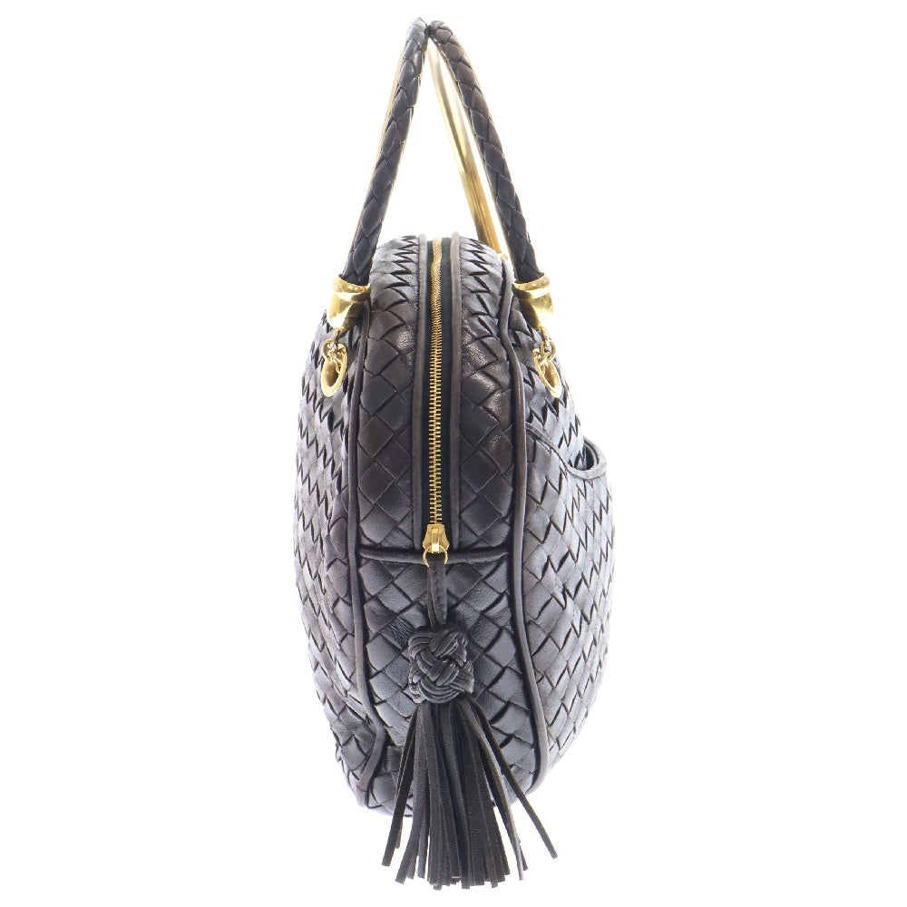 BOTTEGA VENETA(ボッテガヴェネタ) イントレチャート ハンドバッグ ブラック レザー フリンジ