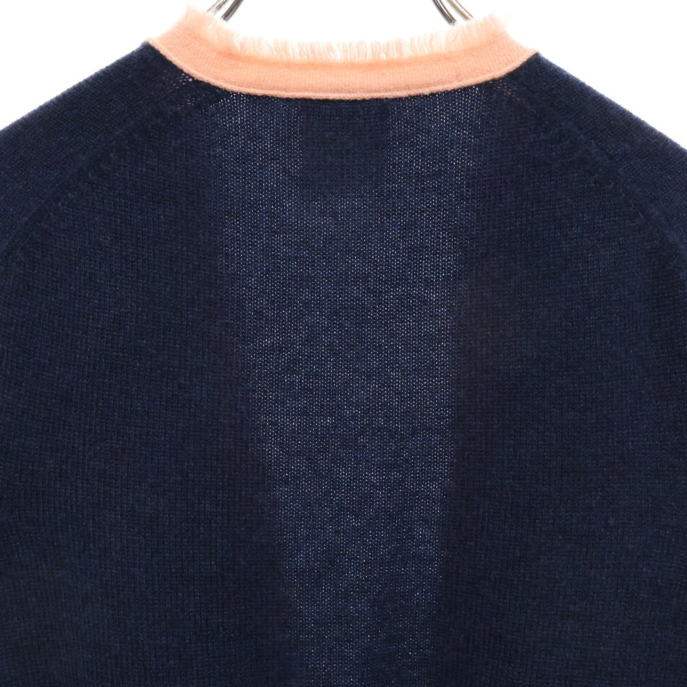 CHANEL(シャネル) ココマークボタン ショートスリーブカシミヤニットカーディガン ピンク×ネイビー P29748K00312 レディース