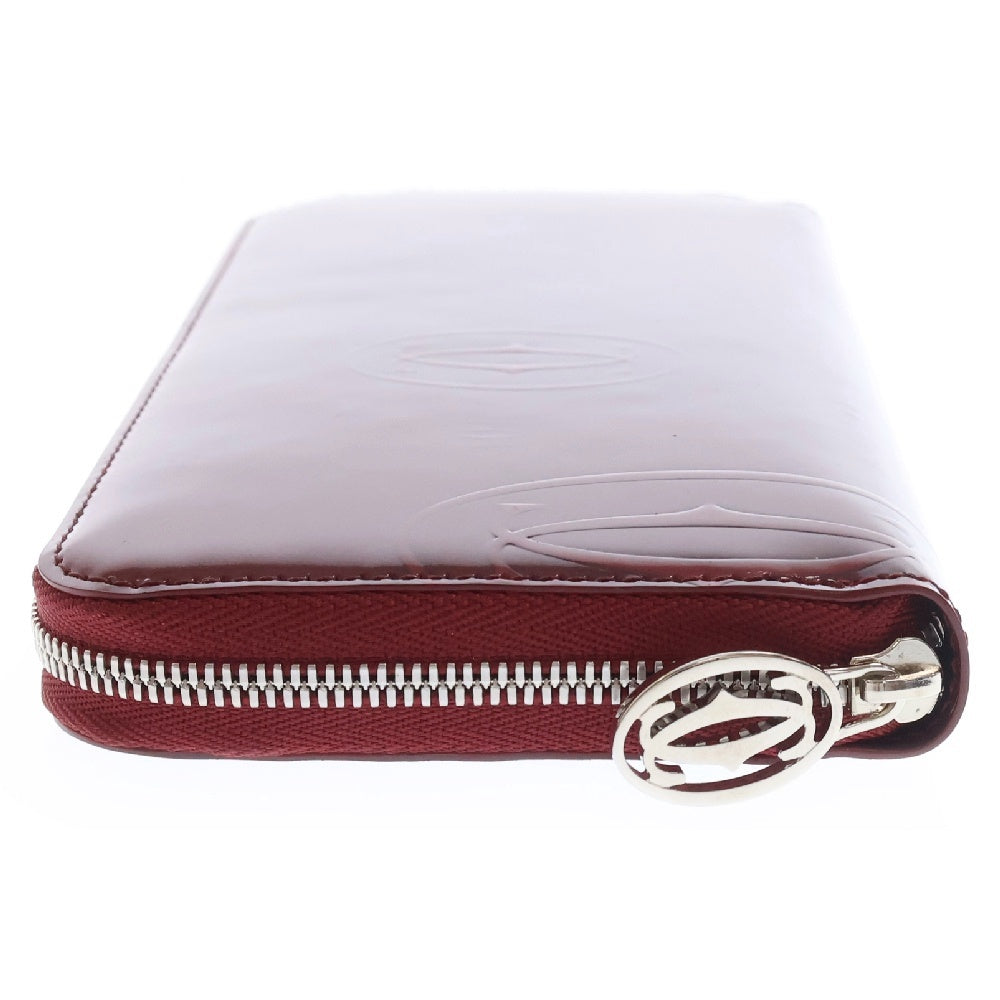 Cartier(カルティエ) ハッピーバースデイ ロングジップウォレット レッド エナメル 長財布