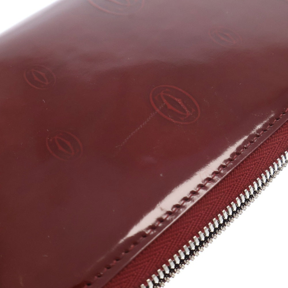Cartier(カルティエ) ハッピーバースデイ ロングジップウォレット レッド エナメル 長財布