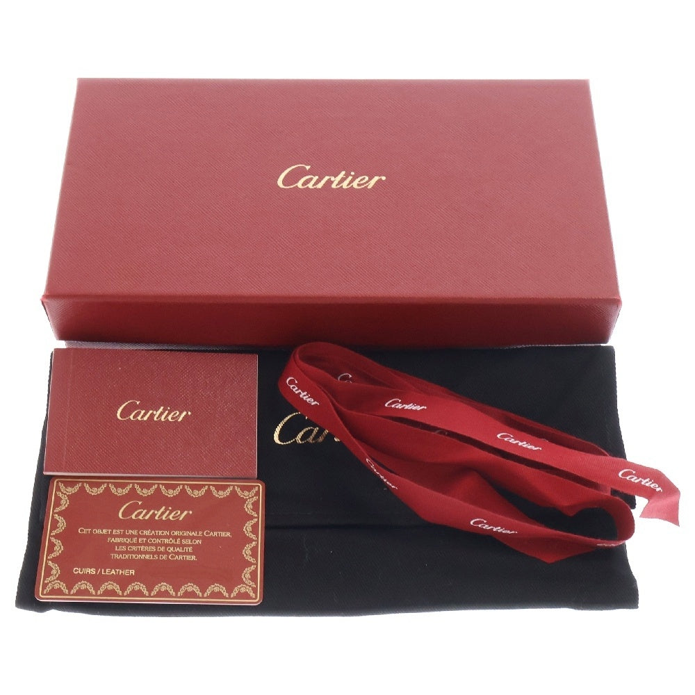 Cartier(カルティエ) ハッピーバースデイ ロングジップウォレット レッド エナメル 長財布