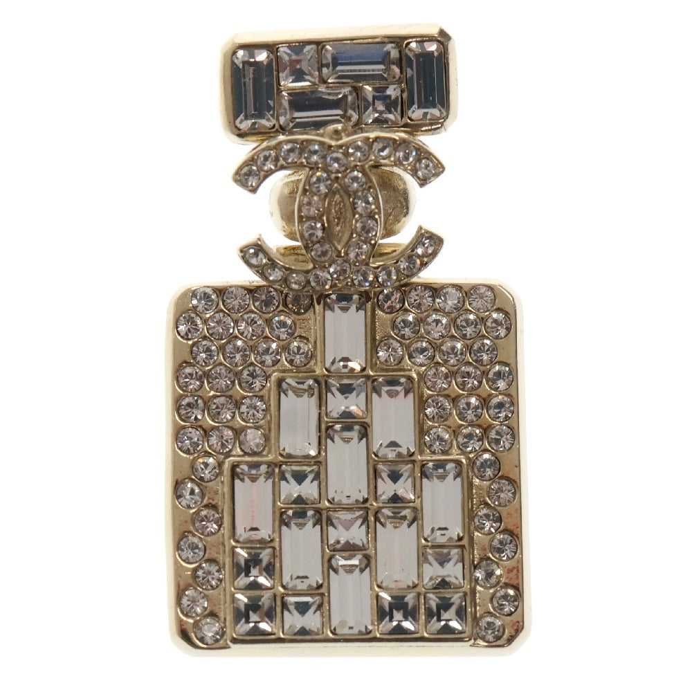 CHANEL(シャネル) ココマークブローチ 香水ボトルモチーフ ラインストーン シャンパンゴールド GP A23P