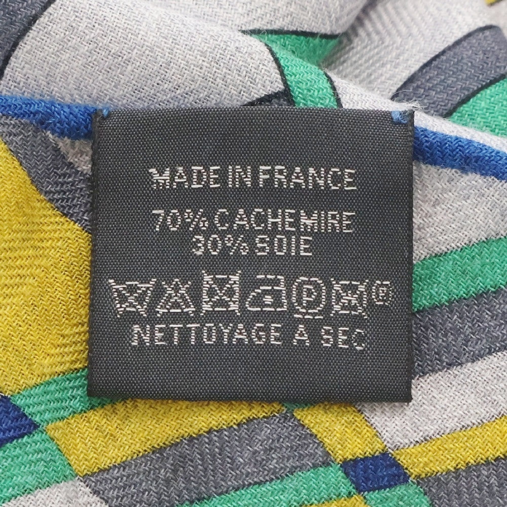HERMES(エルメス) ロザンジュGM Quincaillerie Equestre エケストル スカーフ ストール ブルー×グレー