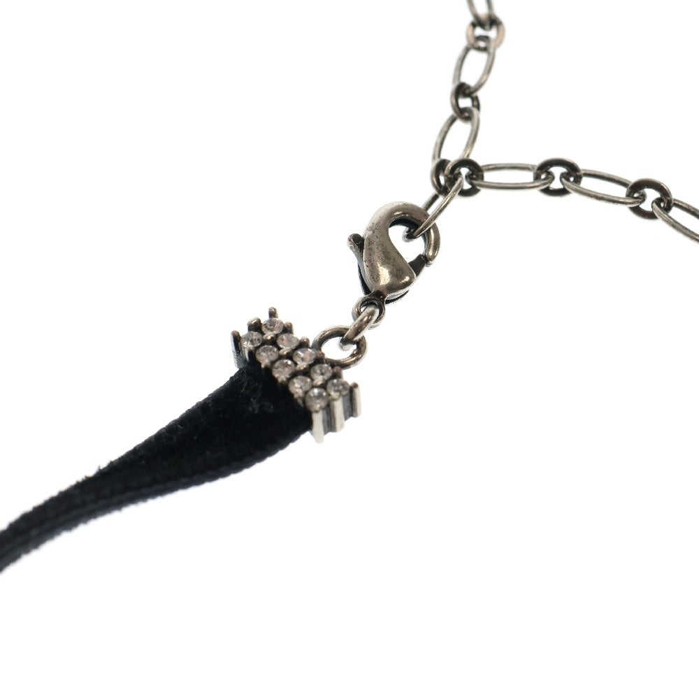 Christian Dior(クリスチャンディオール) J'ADIOR ラインストーン ロゴ チョーカー ブラック シルバー金具