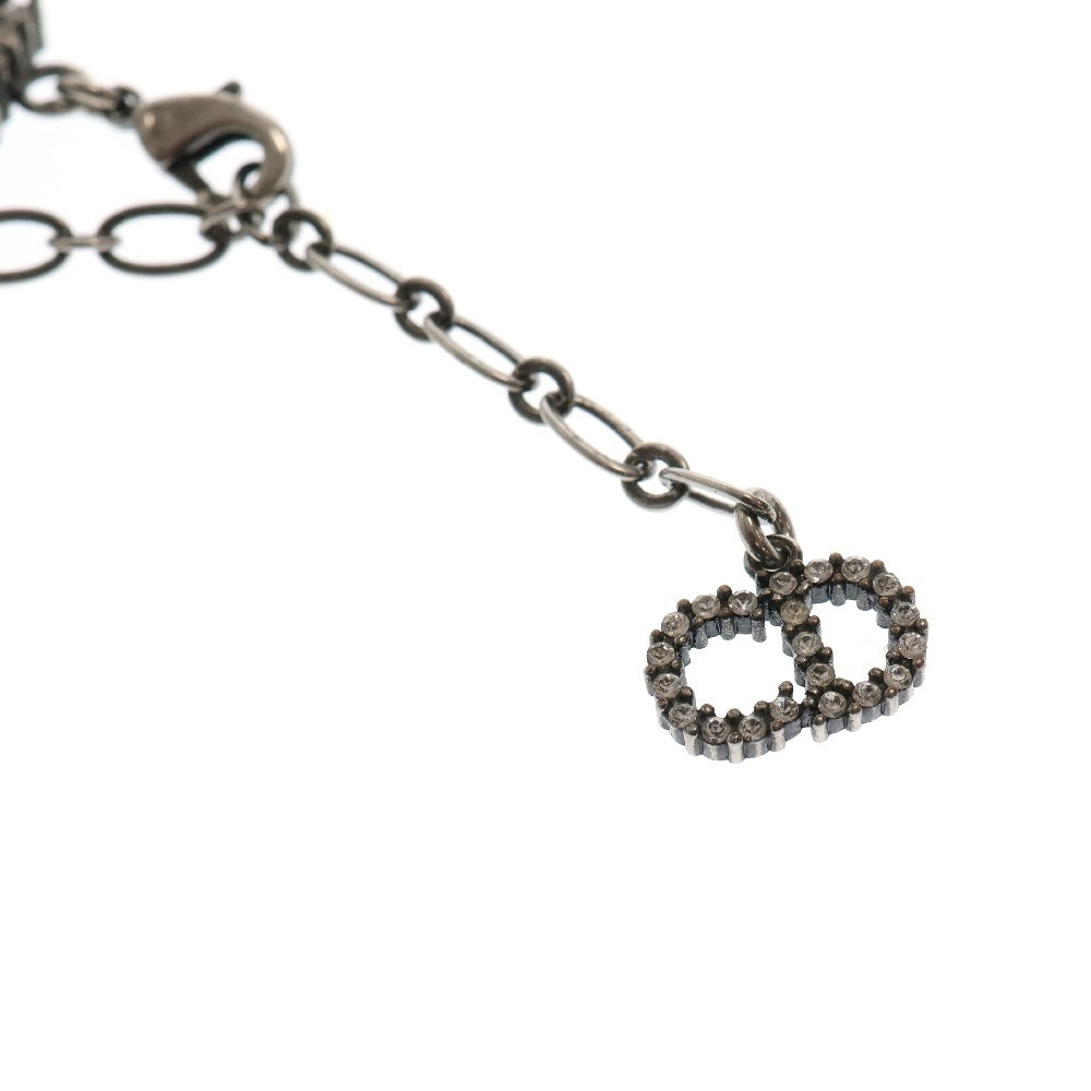 Christian Dior(クリスチャンディオール) J'ADIOR ラインストーン ロゴ チョーカー ブラック シルバー金具