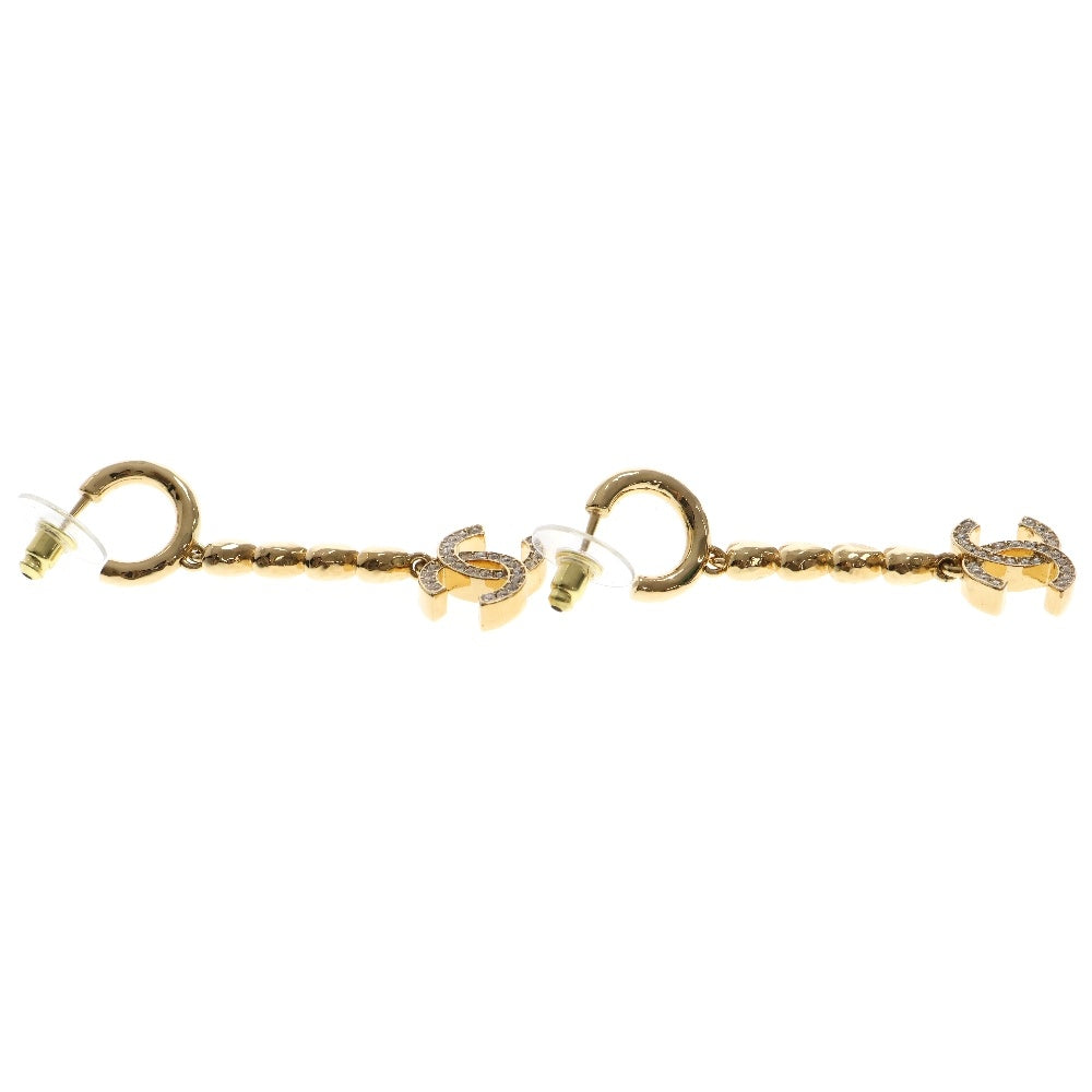 CHANEL(シャネル) ココマーク ハート ラインストーン ピアス GP ゴールド B23P アクセサリー