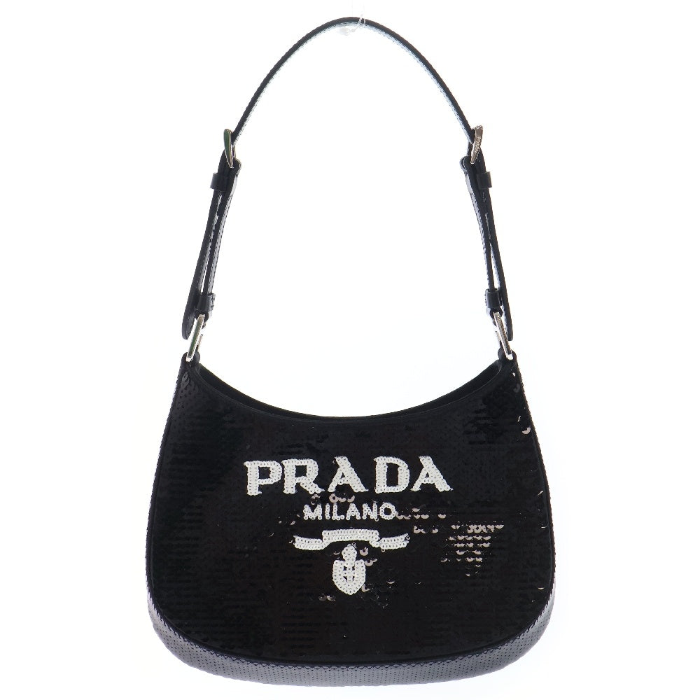 PRADA(プラダ) クレオ スパンコール ワンショルダーバッグ ハンドバッグ ブラック×ホワイト レディース 1BC169