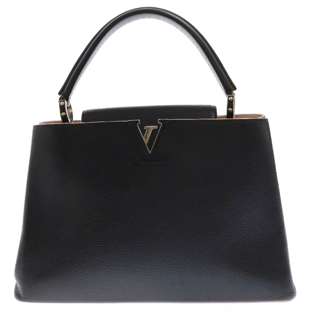 LOUIS VUITTON(ルイヴィトン) カプシーヌMM ブラック×ピンク レザー ハンドバッグ