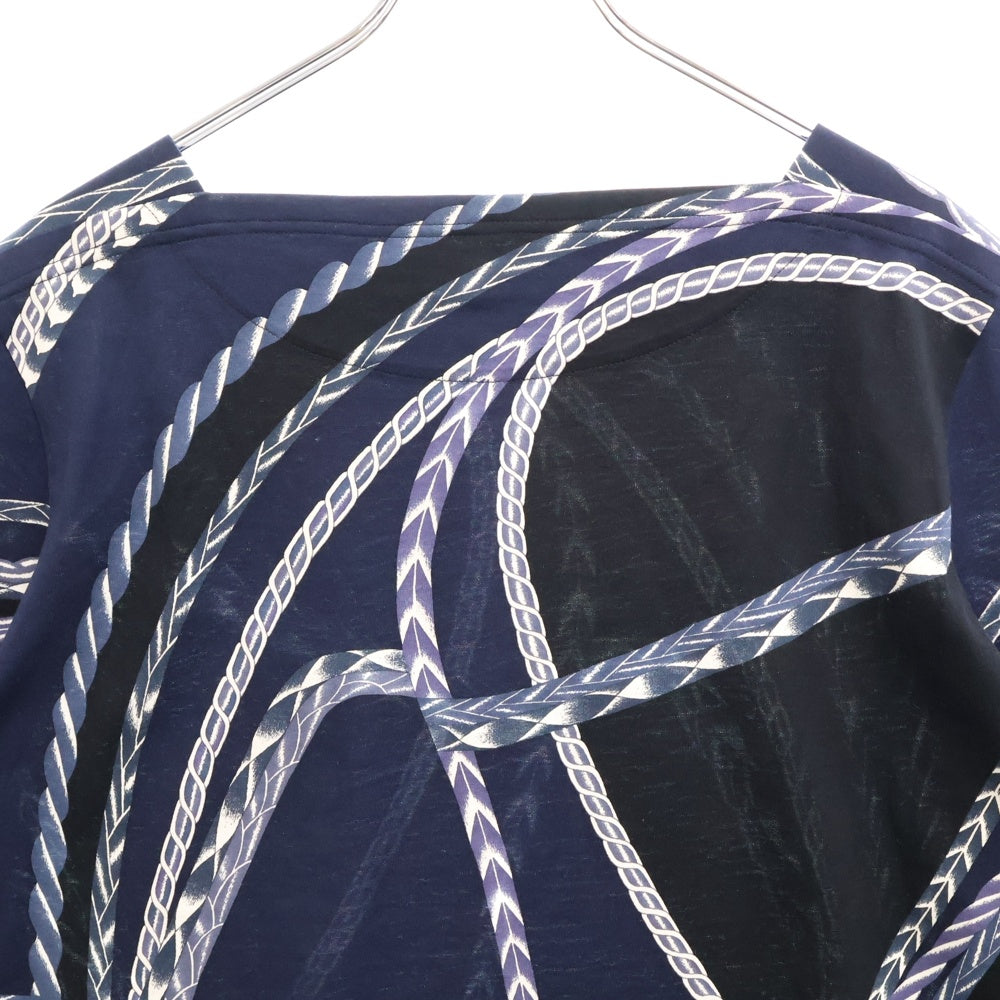 HERMES(エルメス) ポートネックチェーンデザインTシャツ カットソー ネイビー レディース
