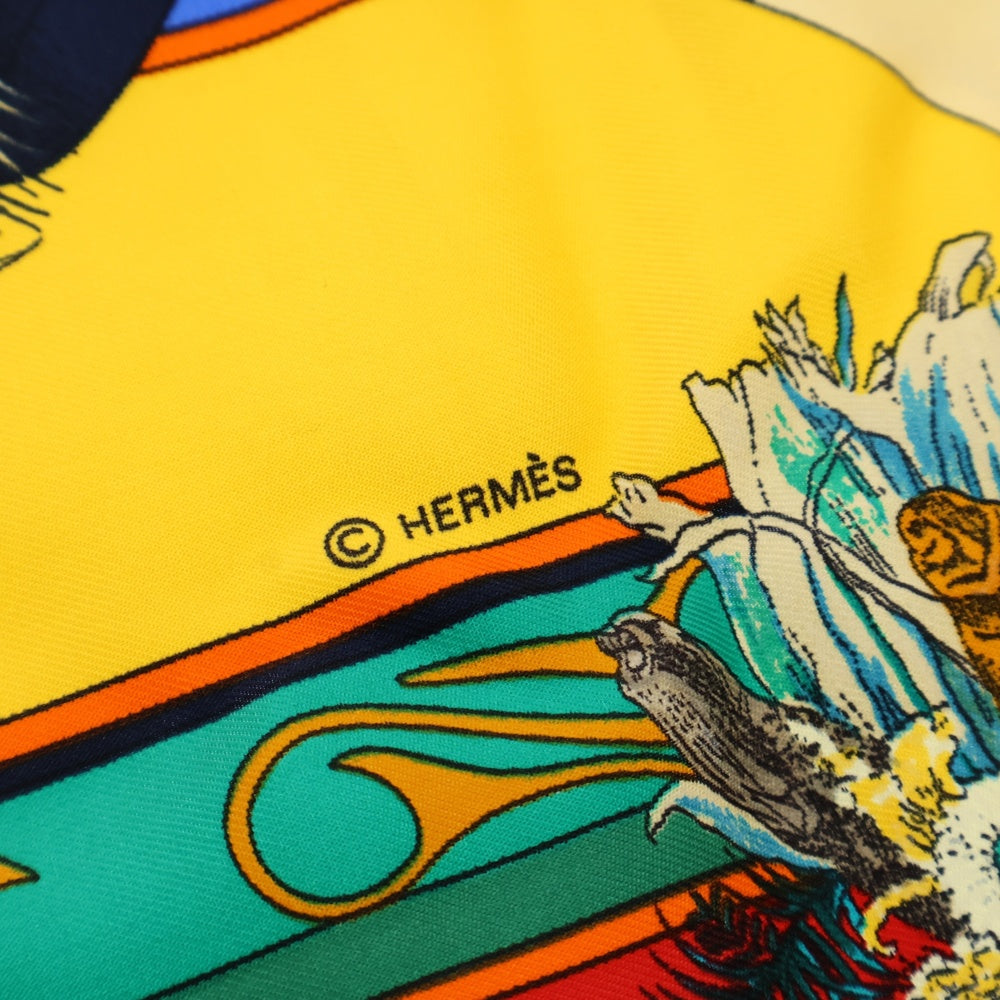 HERMES(エルメス) カレ90 Kachinas カチナ ポピ族 マルチカラー スカーフ ストール シルク