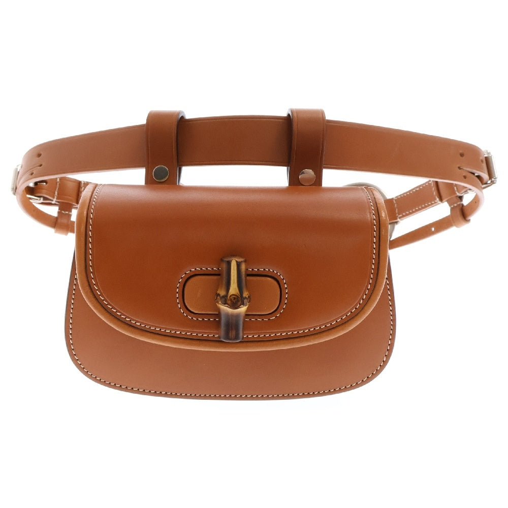 GUCCI(グッチ) バンブー 1947 ミニ ベルトバッグ ブラウン レザー 681137