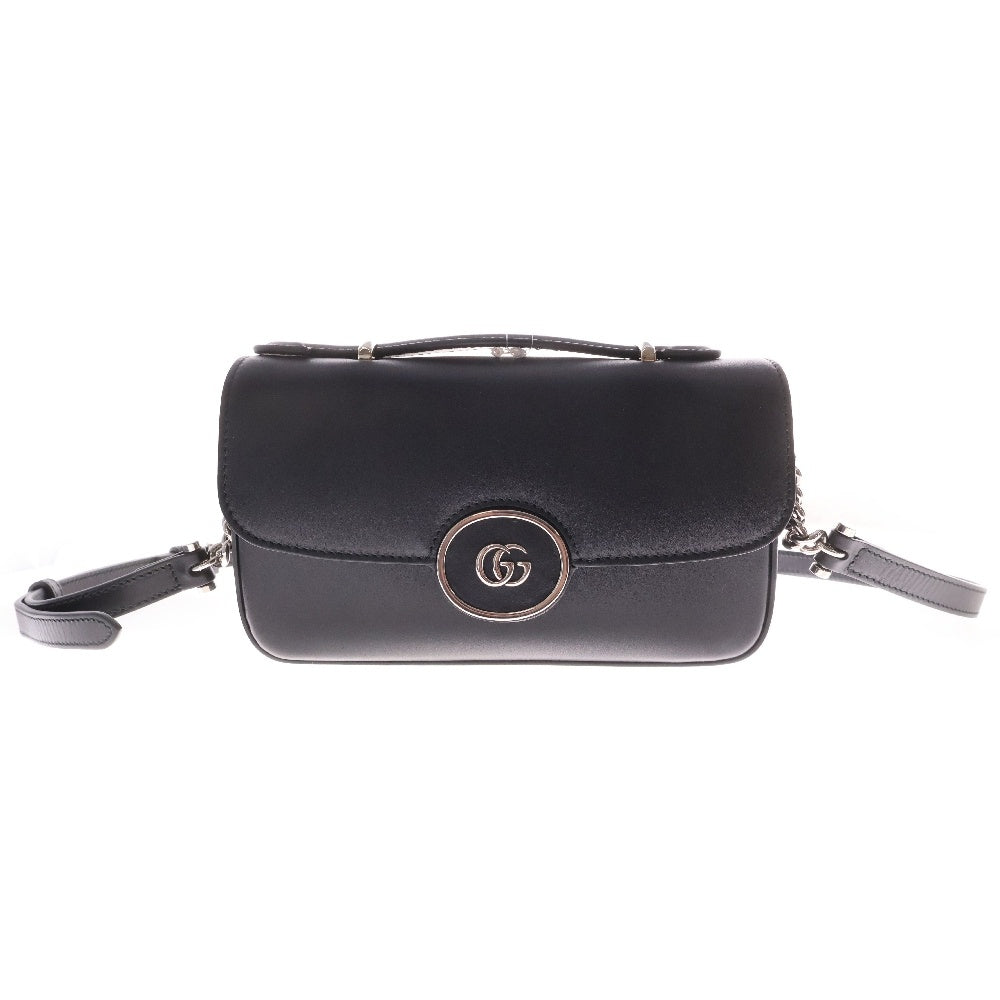 GUCCI(グッチ) プチGG ミニ 2wayバッグ ショルダーバッグ ハンドバッグ ブラック レザー 739722