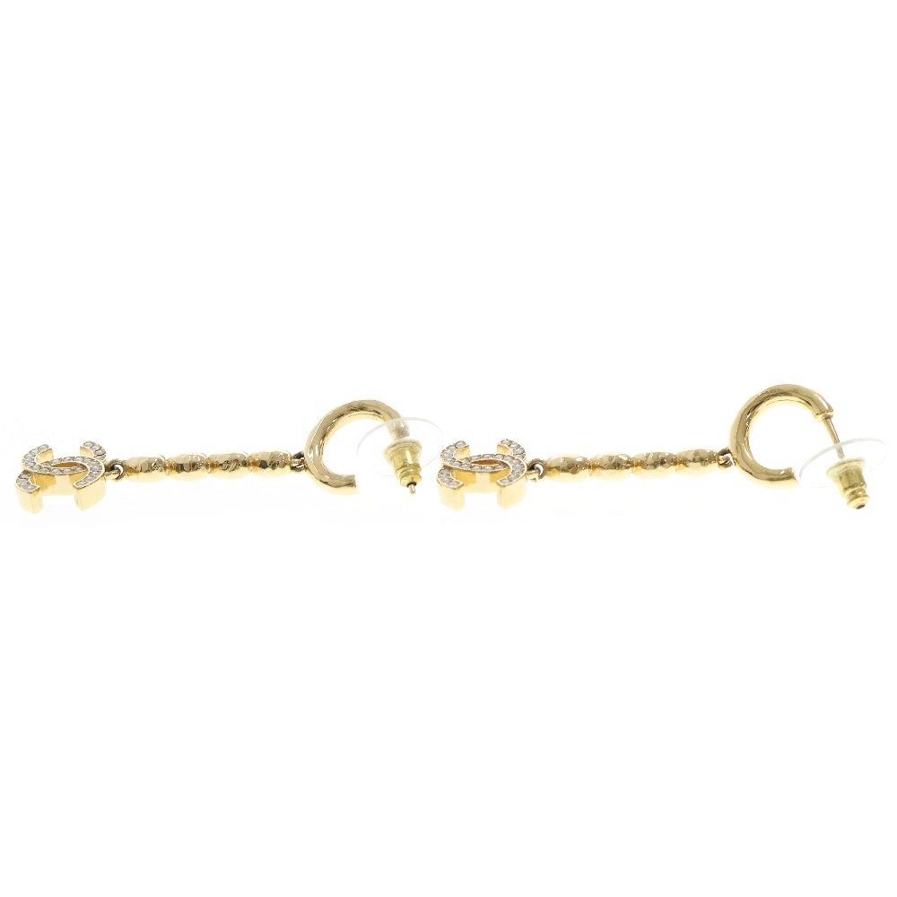 CHANEL(シャネル) ココマーク ハート ラインストーン ピアス ゴールド アクセサリー B23P