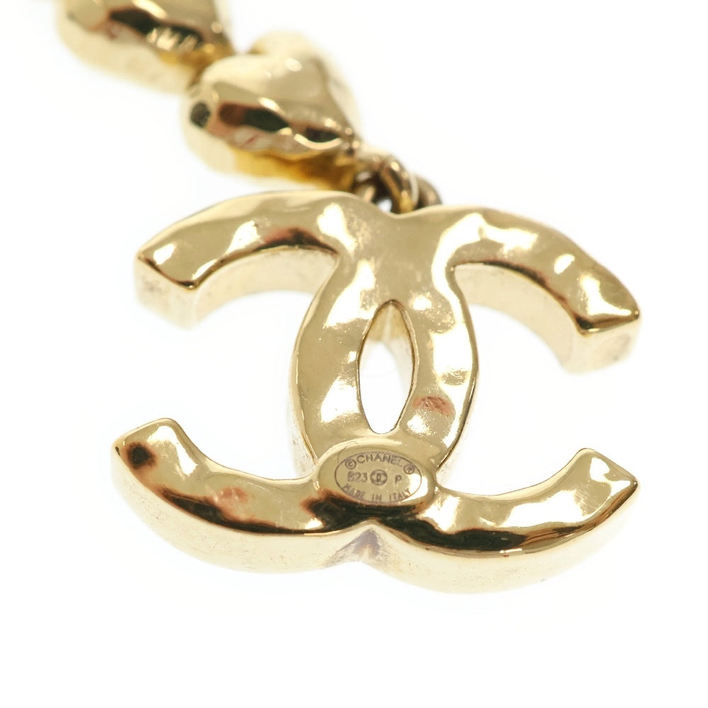 CHANEL(シャネル) ココマーク ハート ラインストーン ピアス ゴールド アクセサリー B23P