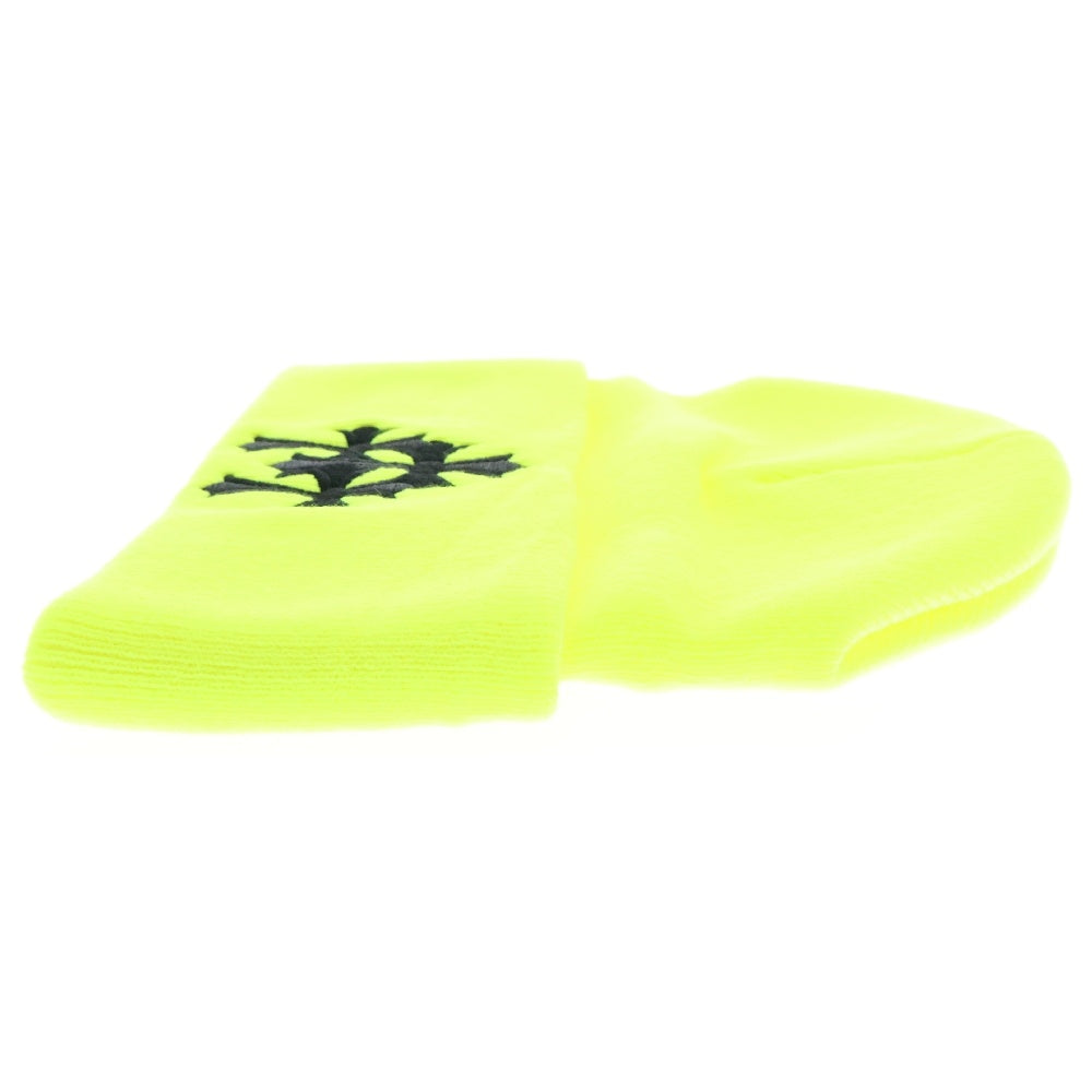 CHROME HEARTS(クロムハーツ) WATCH CAP 3 CH CRS NEON セメタリークロス刺繍ビーニー ニットキャップ 帽子 イエロー