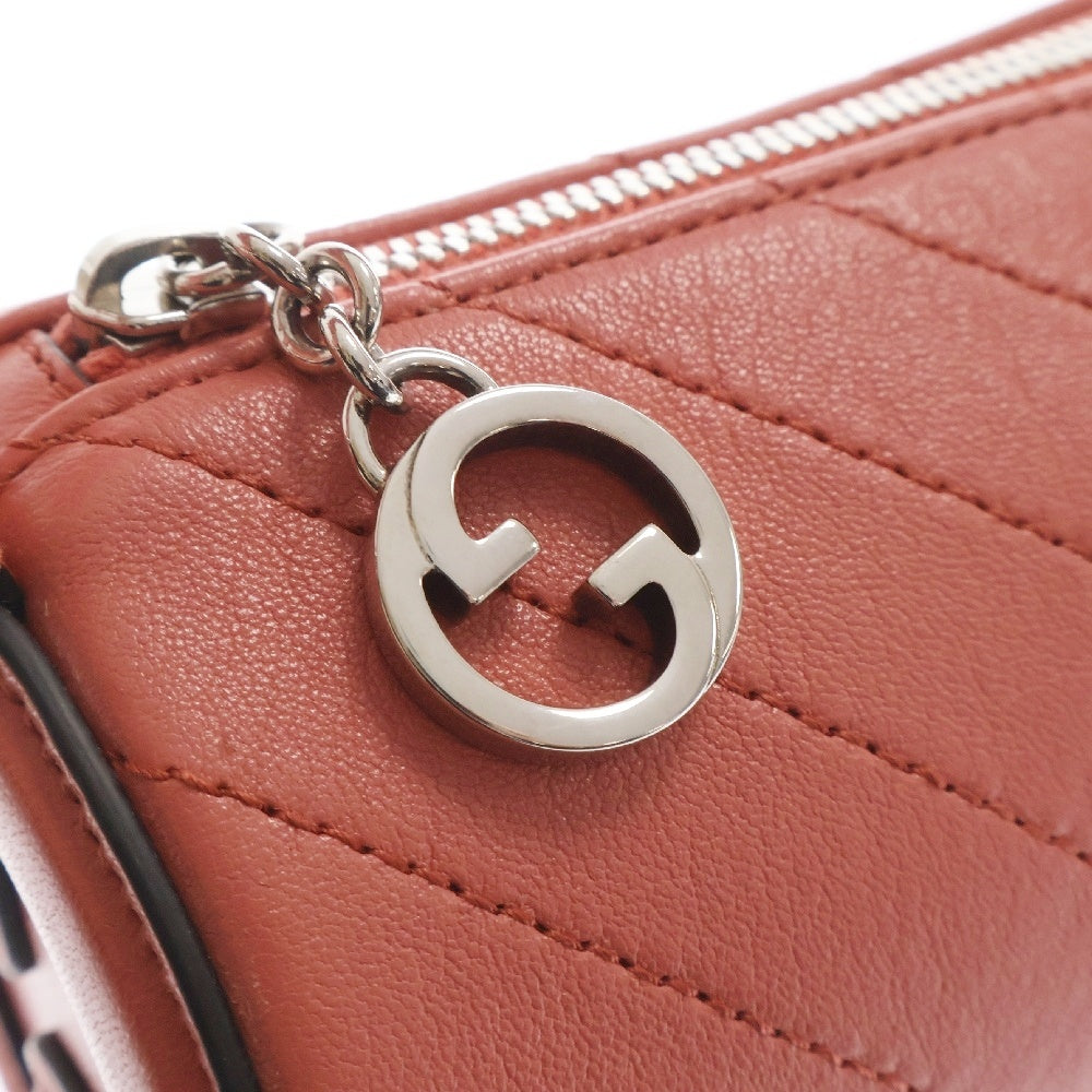 GUCCI(グッチ) ブロンディ ミニショルダーバッグ ピンク レザー ワンショルダーバッグ ハンドバッグ シルバー金具 760170