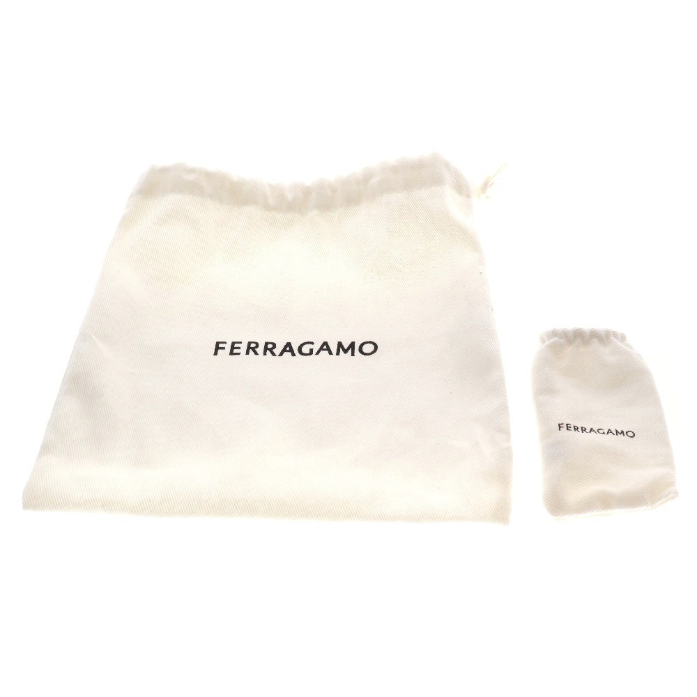 Salvatore Ferragamo(サルヴァトーレ フェラガモ) ガンチーニ リバーシブルベルト レザー ゴールド金具 ブラック×ベージュ