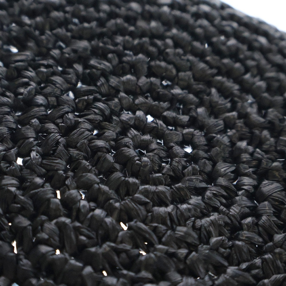 miumiu(ミュウミュウ) ラフィア ロゴ刺繍 ハット 帽子 ブラック レディース 5HC320