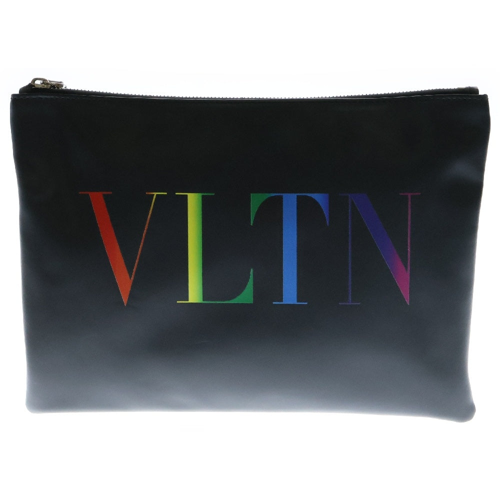 VALENTINO(ヴァレンチノ) カラヴァーニ クラッチバッグ 黒 レザー VLTNロゴ セカンドバッグ