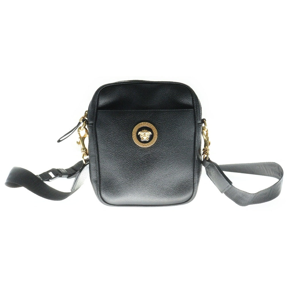 VERSACE(ヴェルサーチ) ショルダーバック メデューサ 黒 レザー クロスボディバッグ ゴールド金具