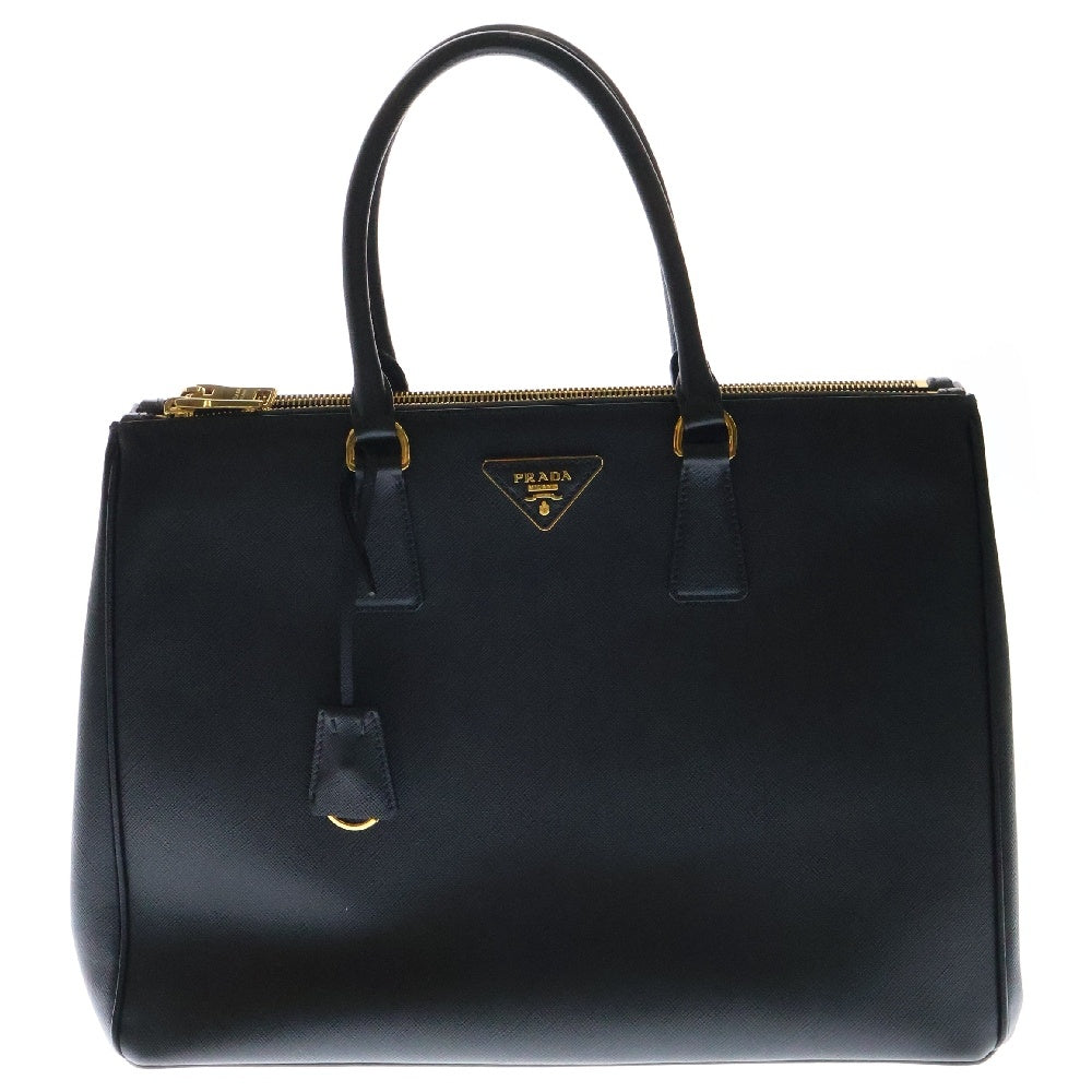 PRADA(プラダ) ガレリア ハンドバッグ トートバッグ 黒 レザー シルバー金具 BN1874