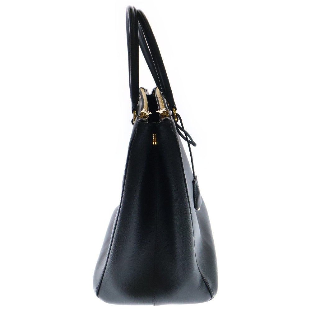 PRADA(プラダ) ガレリア ハンドバッグ トートバッグ 黒 レザー シルバー金具 BN1874