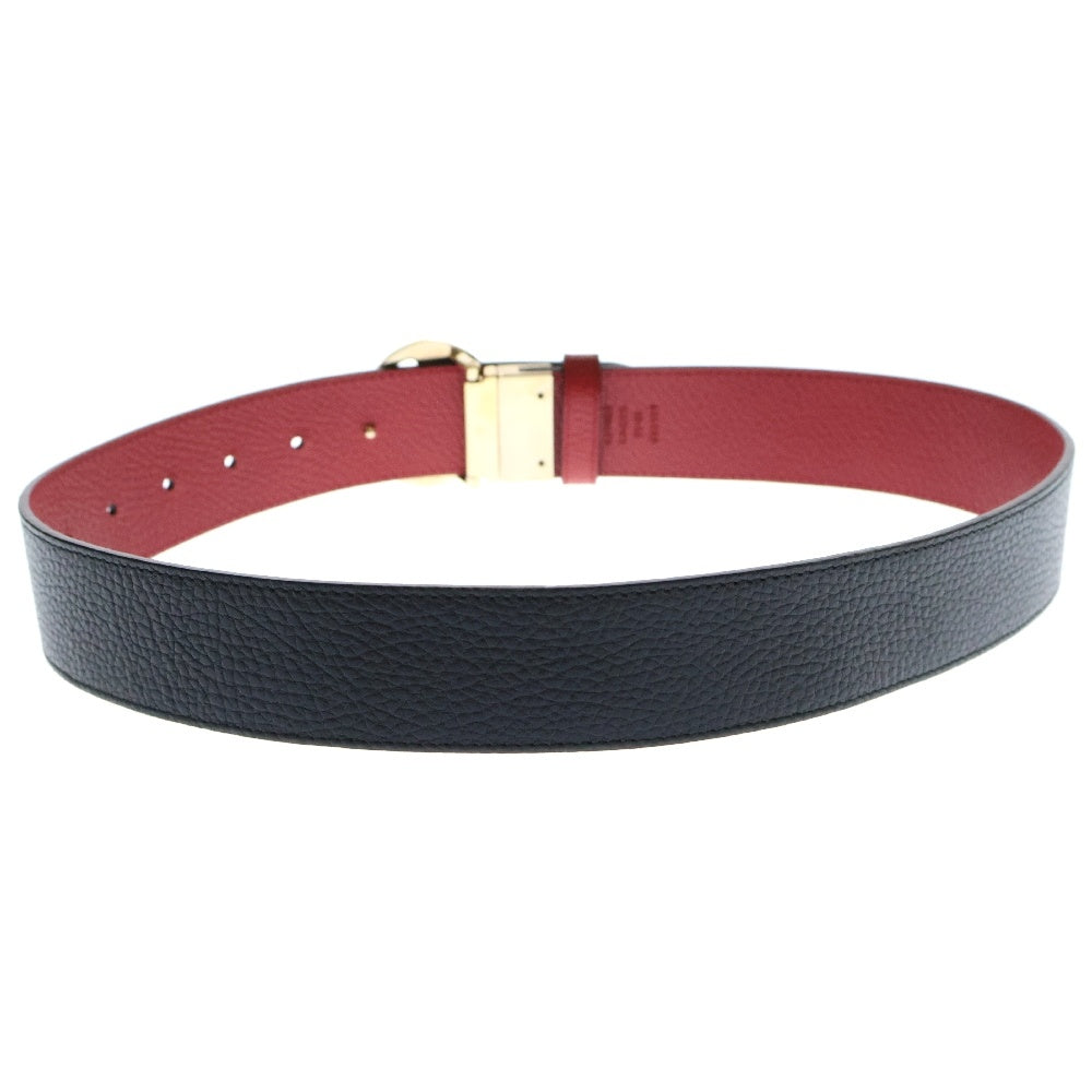 GUCCI(グッチ) インターロッキングG ベルト ブラック×レッド レザー リバーシブル 480199