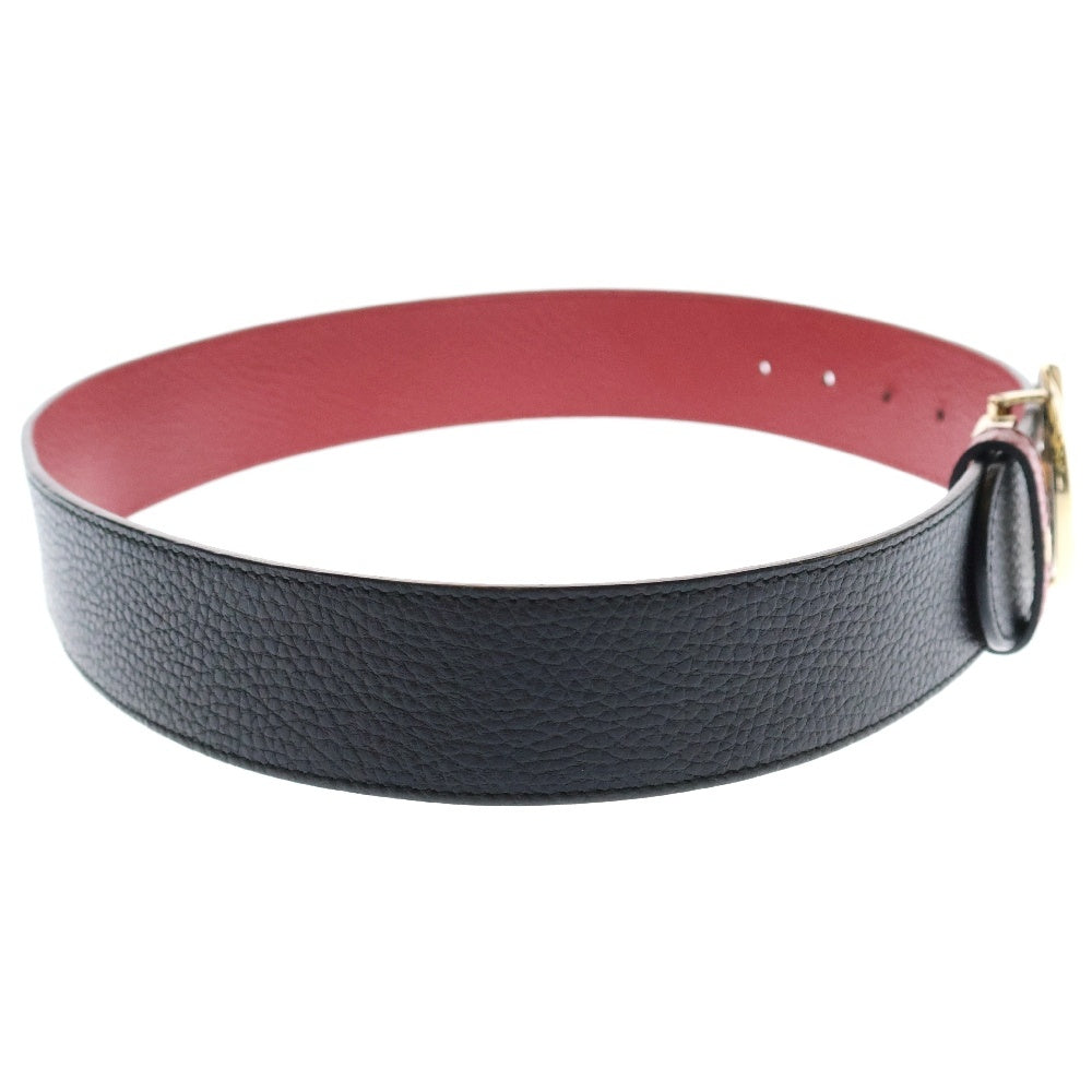 GUCCI(グッチ) インターロッキングG ベルト ブラック×レッド レザー リバーシブル 480199