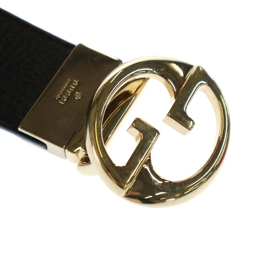 GUCCI(グッチ) インターロッキングG ベルト ブラック×レッド レザー リバーシブル 480199