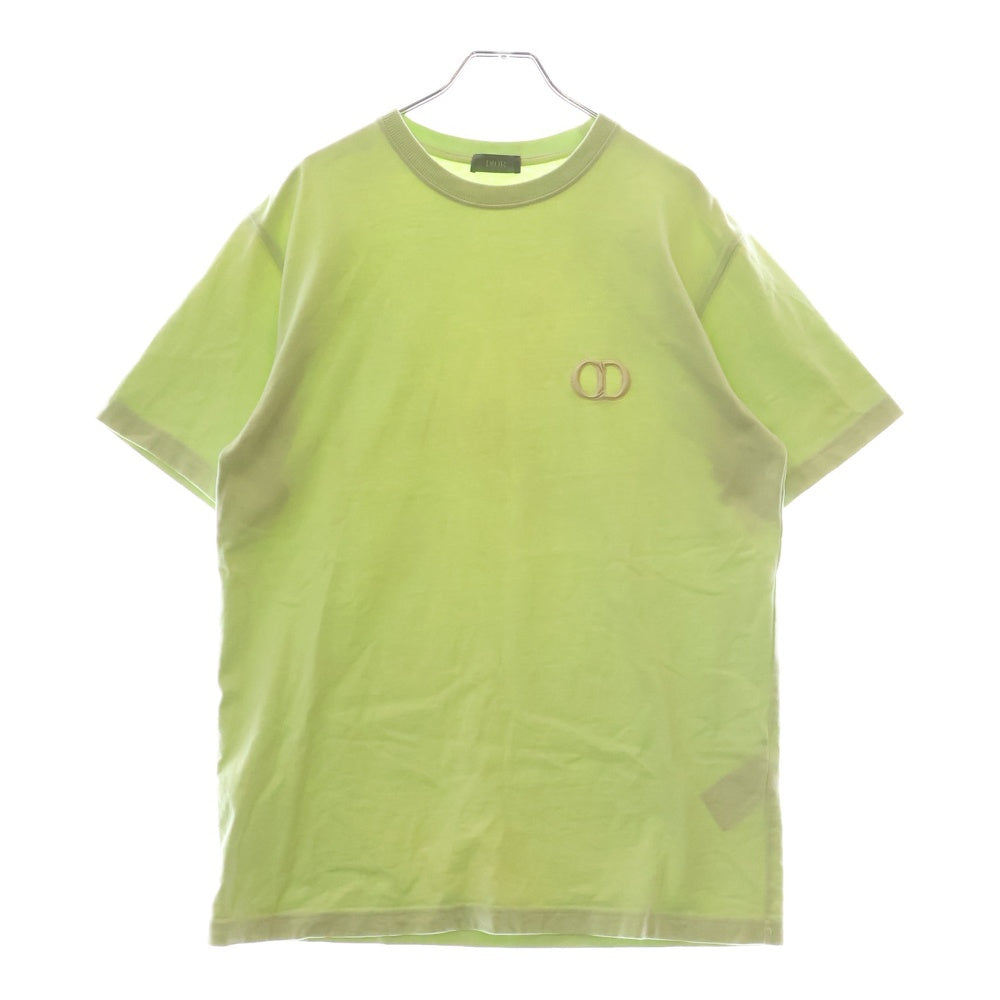 Christian Dior(クリスチャンディオール) CD ICON CDアイコン ロゴ刺繍 クルーネック 半袖Tシャツ カットソー ライトグリーン 943J605A0554