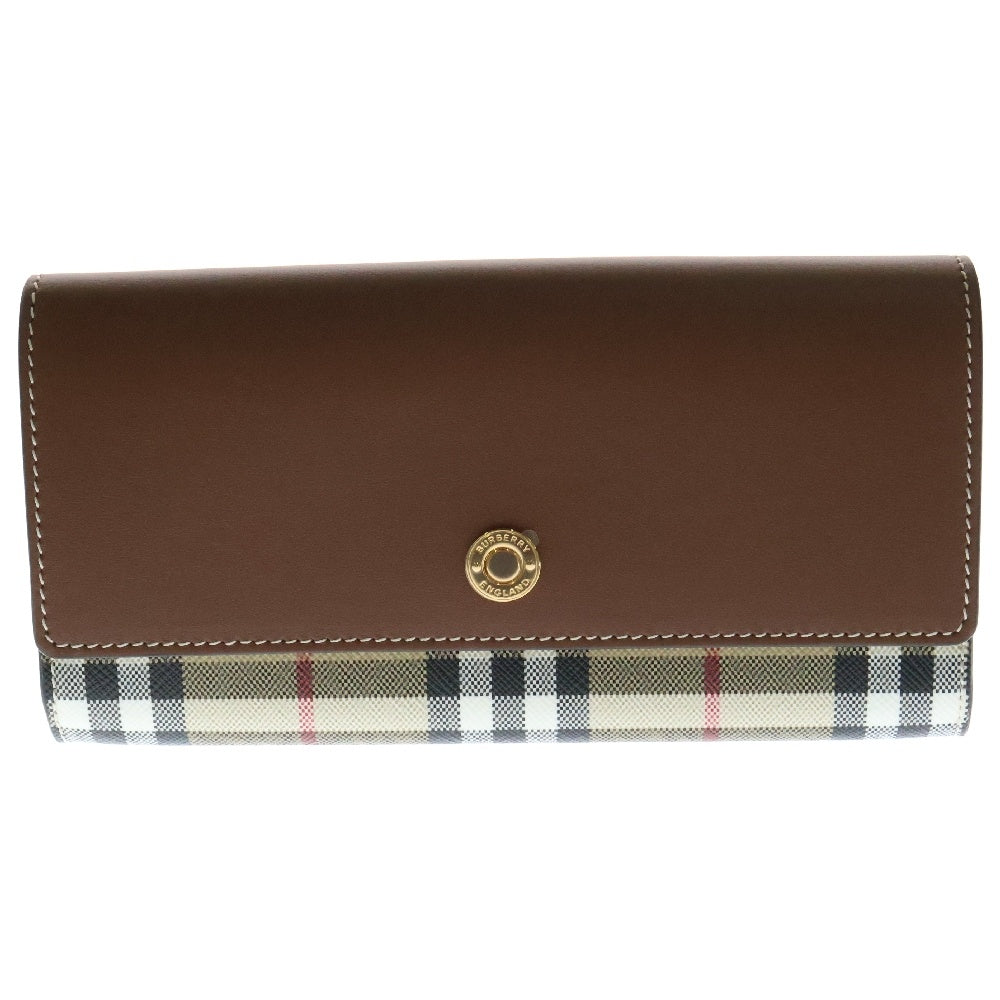 BURBERRY(バーバリー) ヴィンテージチェック 長財布 レザー ブラック ロングウォレット