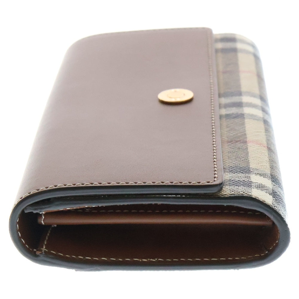 BURBERRY(バーバリー) ヴィンテージチェック 長財布 レザー ブラック ロングウォレット