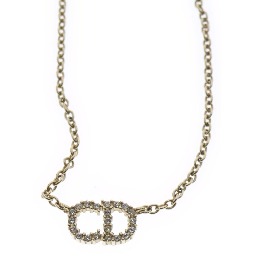 Christian Dior(クリスチャンディオール) Clair D Lune ネックレス ゴールド GP ラインストーン ペンダント アクセサリー
