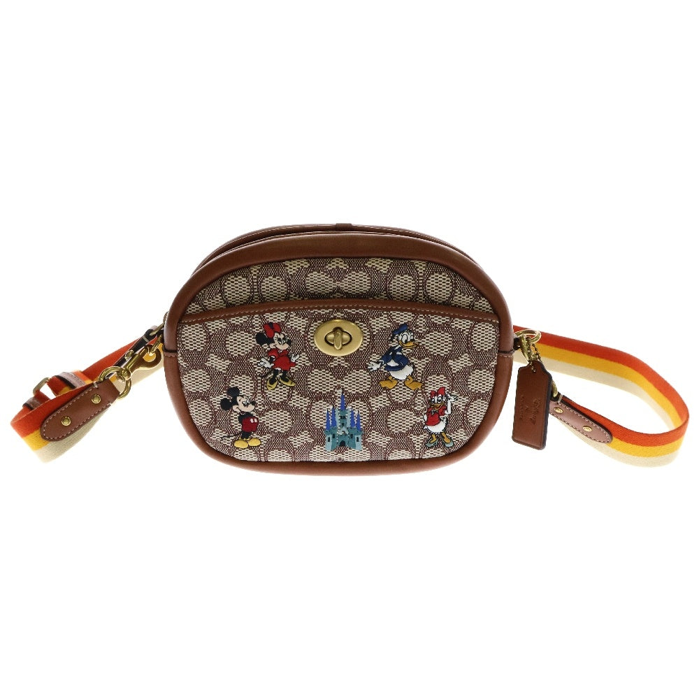 COACH(コーチ) シグネチャー ディズニーコラボ カメラバッグ ブラウン キャンバス×レザー C8555