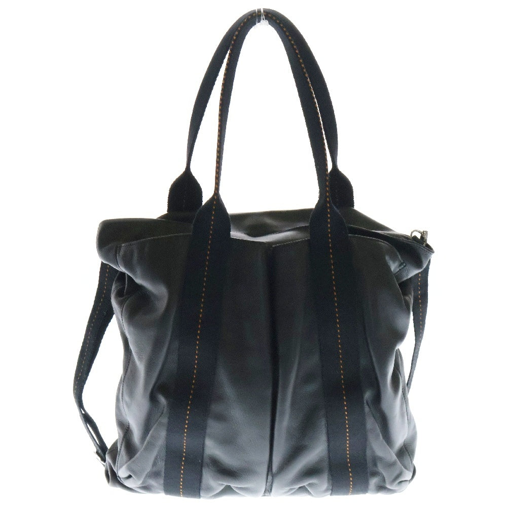 HERMES(エルメス) キャラバン ヴェルティカルMM ブラック レザー 2WAY ハンドバッグ ショルダーバッグ