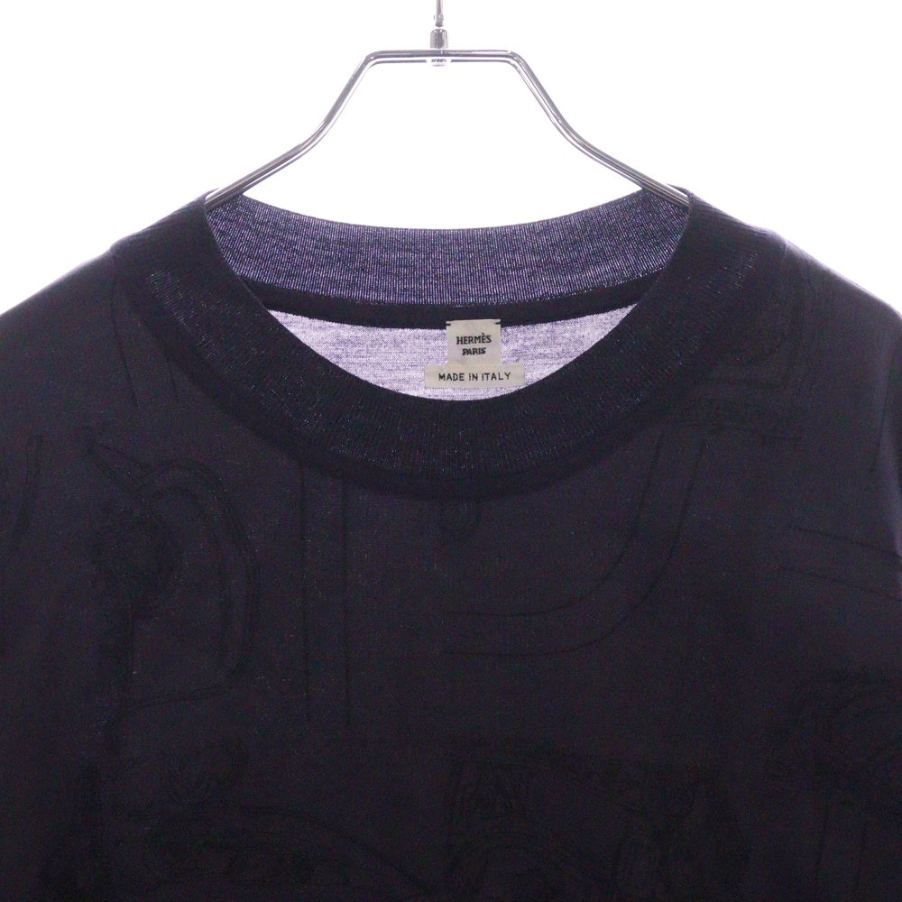 HERMES(エルメス) En Desordre Finesse ツイルレーヌ クルーネックセーター ニット パープル レディース H4H2826DL