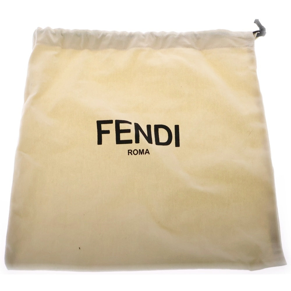 FENDI(フェンディ) ×FILA フィラ キャナイ ロゴ レザーミニチェーンショルダーバッグ ブラック×ピンク