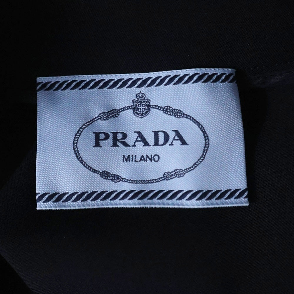 PRADA(プラダ) 20SS トライアングルロゴプレート ポーチ付き モックネック ジップ ノースリーブ ミディアムワンピース ドレス ブラック レディース P3B81H S202 1RW9