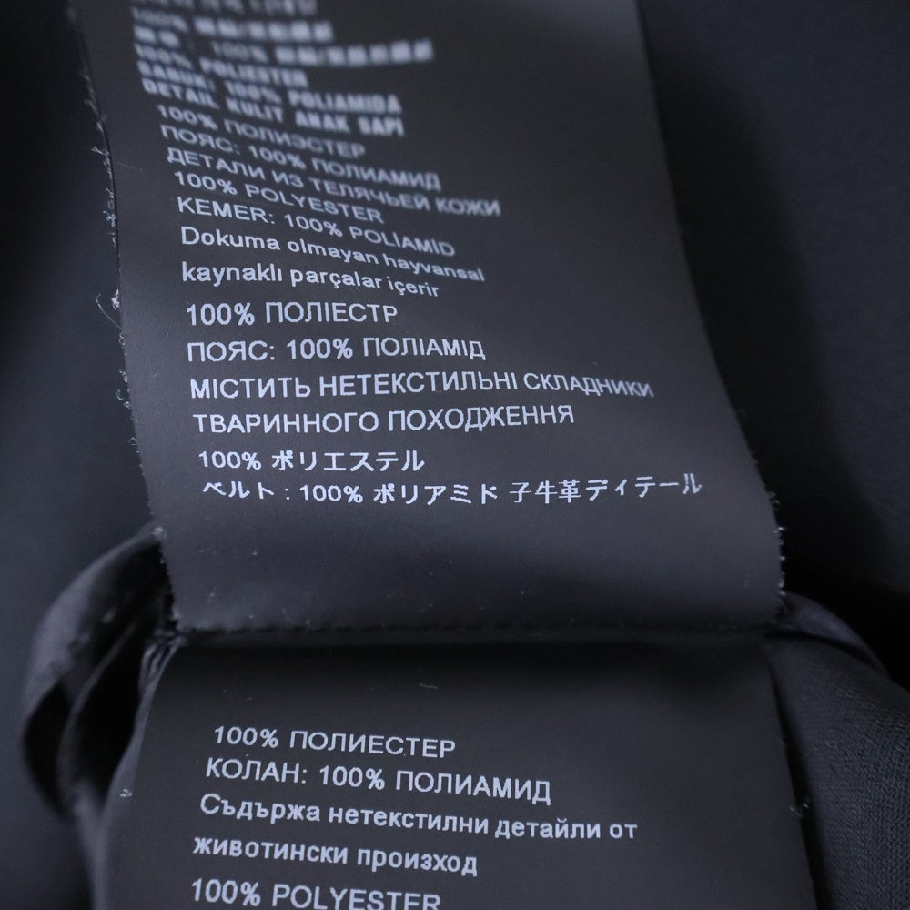 PRADA(プラダ) 20SS トライアングルロゴプレート ポーチ付き モックネック ジップ ノースリーブ ミディアムワンピース ドレス ブラック レディース P3B81H S202 1RW9