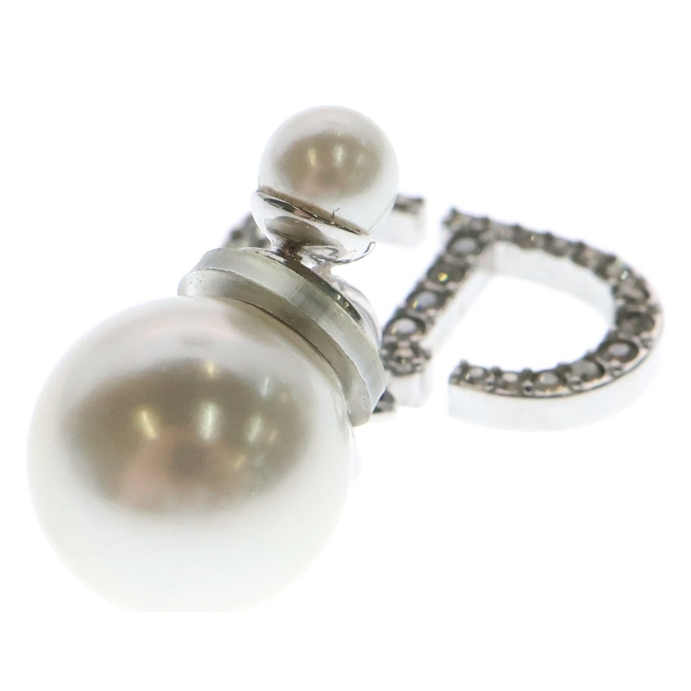 Christian Dior(クリスチャンディオール) CDロゴ ラインストーン パールピアス シルバー イヤーアクセサリー SV
