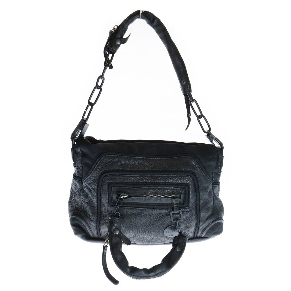 DIESEL(ディーゼル) レザー ショルダーバッグ 黒 2wayバッグ archive